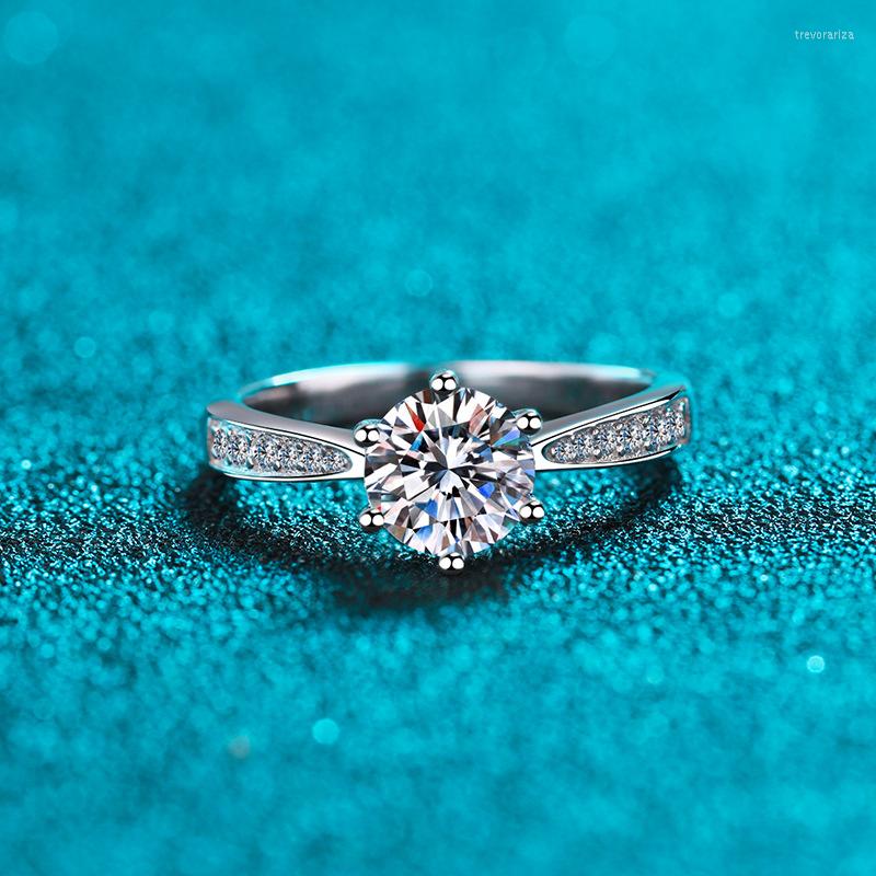 Cluster Rings Silver 925 Original Diamond Test Past 1 D Color Moissanite Ring Round Brilliant Cut Gemstone Engagement For Women
Cluster Rings Silver 925 Original Diamond Test Past 1 D Color Moissanite Ring Round Brilliant Cut Gemstone Engagement For Women