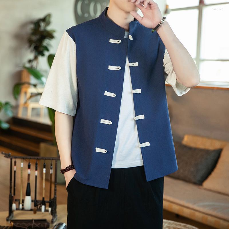 Men's Casual Shirts 2022 Summer Linen Color Matching Plate Button Short-sleeved Shirt Men's Chinese Tang Suit Loose Coat Harajuku Style, Black
Men's Casual Shirts 2022 Summer Linen Color Matching Plate Button Short-sleeved Shirt Men's Chinese Tang Suit Loose Coat Harajuku Style, Black