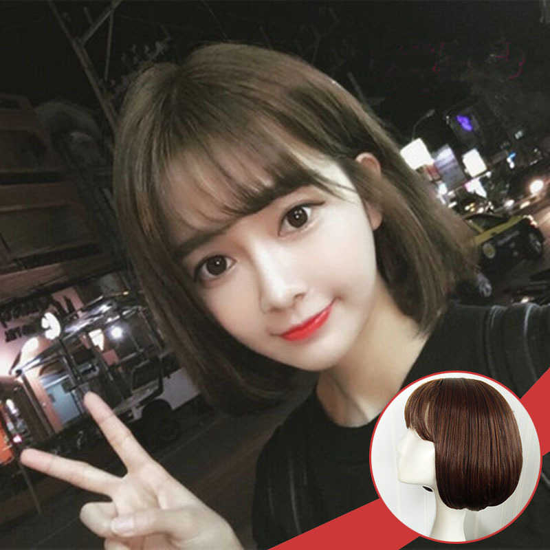 Hair Lace Wigs Korean Female Short Straight Hair Air Bangs Wig Natural Bobo Buckle Mechanism Head Set, Black
Hair Lace Wigs Korean Female Short Straight Hair Air Bangs Wig Natural Bobo Buckle Mechanism Head Set, Black