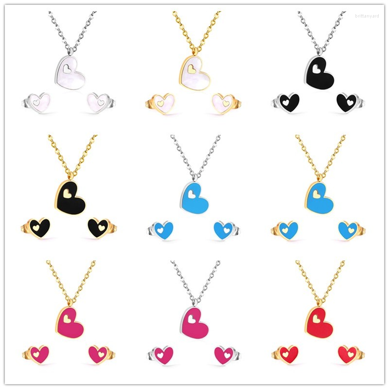 Necklace Earrings Set Fashion Ins European American Love Five Color Shell Gold Silver Titanium Steel Pendant For Women Jewelry, Picture shown
Necklace Earrings Set Fashion Ins European American Love Five Color Shell Gold Silver Titanium Steel Pendant For Women Jewelry, Picture shown