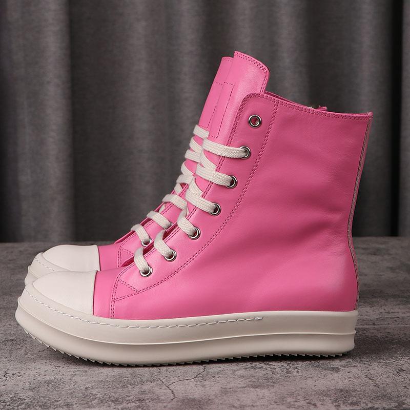 Rick Genuine Leather Shoes Minimalist Style Solid Men Sneakers Lace-up Pink Owens Women's Sports Shoes Rubber Men's Sneaker Casual Shoe
Rick Genuine Leather Shoes Minimalist Style Solid Men Sneakers Lace-up Pink Owens Women's Sports Shoes Rubber Men's Sneaker Casual Shoe