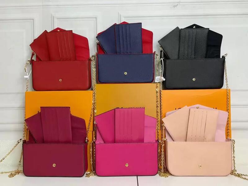 Top 3pcs set Women Bags Luxury designer handbag Pochette Felicie Bag High qualitys Leather Handbags Shoulder handbag Clutch Tote Messenger Shopping Purse with box, Embossing black
Top 3pcs set Women Bags Luxury designer handbag Pochette Felicie Bag High qualitys Leather Handbags Shoulder handbag Clutch Tote Messenger Shopping Purse with box, Embossing black