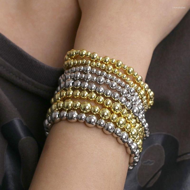 Strand 10Pcs 4/6/8MM Gold Color Beads Bracelet For Women Trendy Statement Round Beaded Handmade Elastic Stacked Bracelets Daily Jewelry
Strand 10Pcs 4/6/8MM Gold Color Beads Bracelet For Women Trendy Statement Round Beaded Handmade Elastic Stacked Bracelets Daily Jewelry