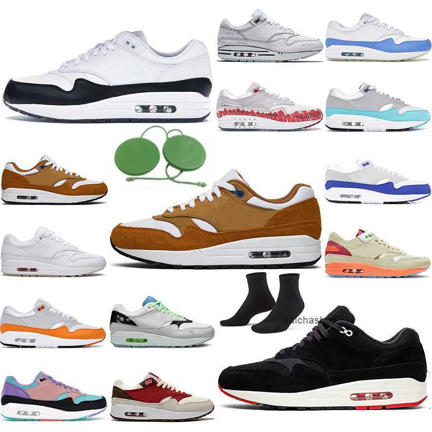 2025 Running Shoes Man Sneakers Trainers Sports Shoes Black Grey Monarch University Blue London Obsidian Sean Wotherspoon Cushion 1 87S Patta For