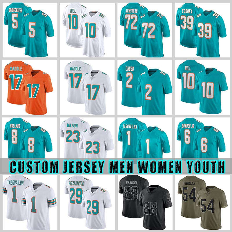 10 Tyreek Hill 17 Jaylen Waddle 1 Tua Tagovailoa Football Jerseys Dan Marino Bradley Chubb Miami Xavien Howard Dolphins Jevon Holland Jaelan Phillips Jeff Wilson, Custom men (h t)
10 Tyreek Hill 17 Jaylen Waddle 1 Tua Tagovailoa Football Jerseys Dan Marino Bradley Chubb Miami Xavien Howard Dolphins Jevon Holland Jaelan Phillips Jeff Wilson, Custom men (h t)
