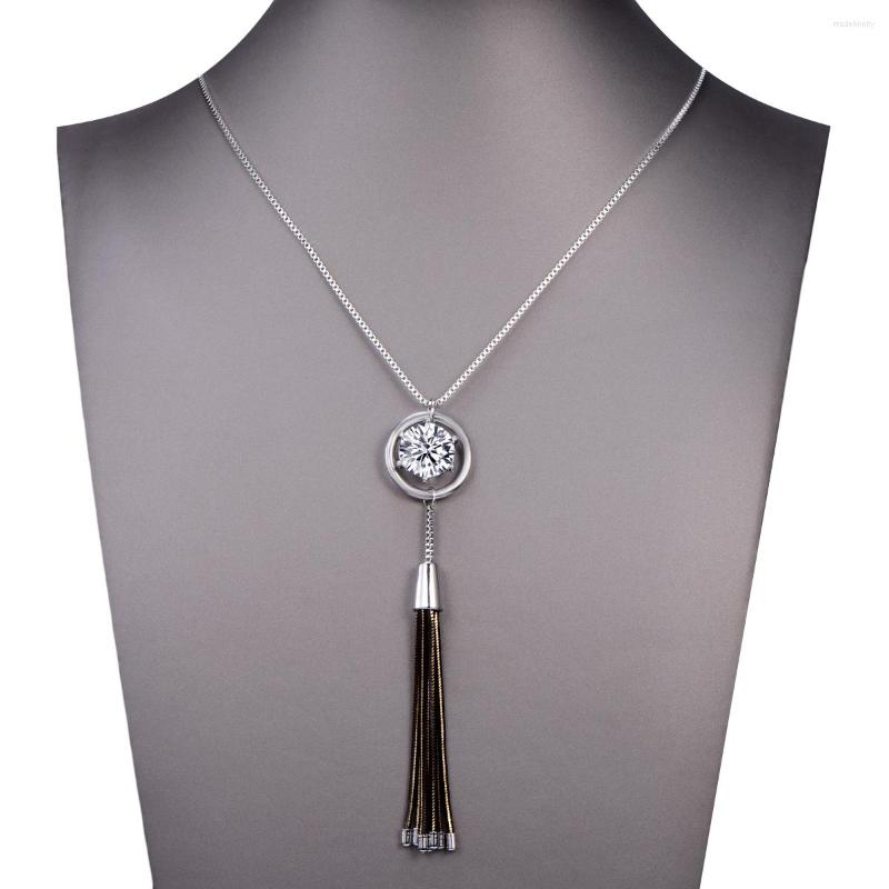 Chains Fashion CZ Crystal Circle Metal Tassel Dress Necklace Simple Geometric Necklaces Pendant Long Sweater Jewelry 2022
Chains Fashion CZ Crystal Circle Metal Tassel Dress Necklace Simple Geometric Necklaces Pendant Long Sweater Jewelry 2022