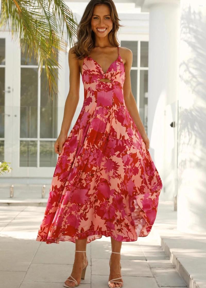 Casual Dresses AYUALIN Sexy Sleeveless Backless Strap Long Women Vintage Deep V Neck Summer Dress Boho Beach Vestidos 2022 Floral Print, Red
Casual Dresses AYUALIN Sexy Sleeveless Backless Strap Long Women Vintage Deep V Neck Summer Dress Boho Beach Vestidos 2022 Floral Print, Red