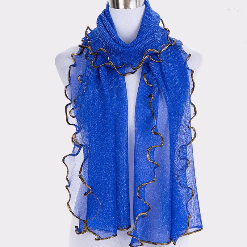 Scarves Korean Mesh Transparent Golden Ruffled Neck Guard Female Solid Color Thin Scarf Ethnic Style Lace Long Grace Women's Shawl A42
Scarves Korean Mesh Transparent Golden Ruffled Neck Guard Female Solid Color Thin Scarf Ethnic Style Lace Long Grace Women's Shawl A42