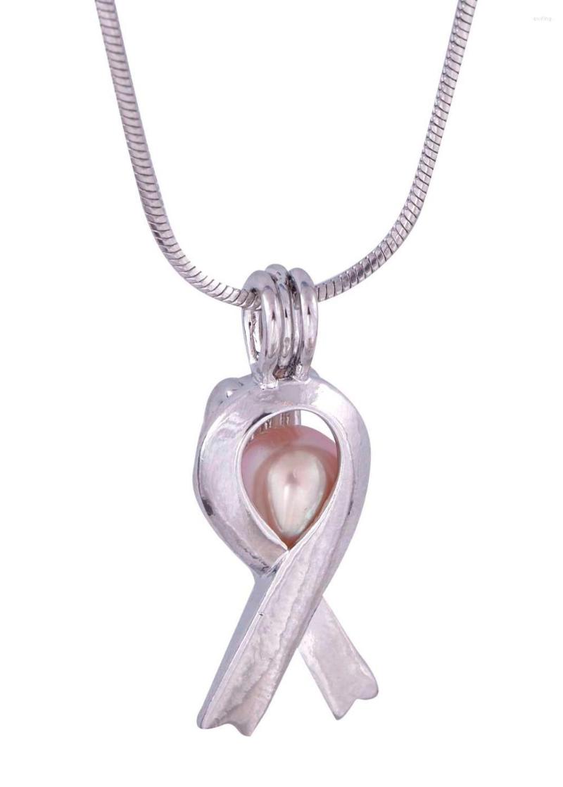 Chains Wishing Pearl Cage Pendant Silver Awareness Ribbon Of Hope Mounting For Party P39 
Chains Wishing Pearl Cage Pendant Silver Awareness Ribbon Of Hope Mounting For Party P39