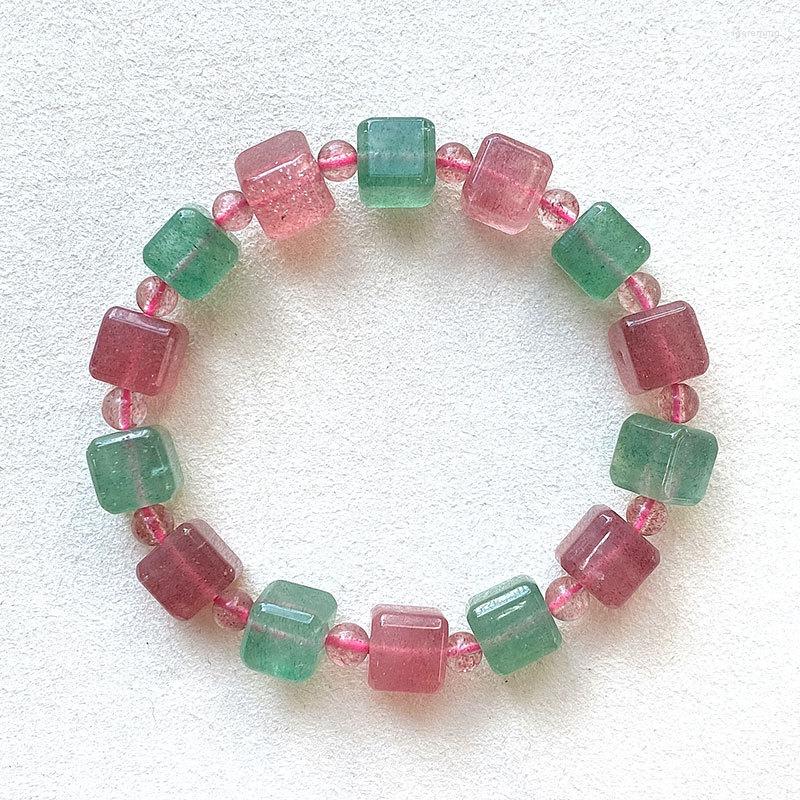 Strand Red And Green Strawberry Natural Crystal Bracelet For Women Girl Gifts Sugar Cube Beads Hand Wrist Trendy Fashion Stone Jewelry
Strand Red And Green Strawberry Natural Crystal Bracelet For Women Girl Gifts Sugar Cube Beads Hand Wrist Trendy Fashion Stone Jewelry