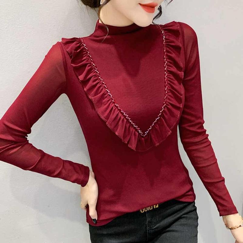 Women' T Shirts Women' Turtleneck Slim Ruffles Tops 2022 Spring Autumn Long Sleeve Thin Bottoming Top Female Sexy Translucent T-Shirts, Black
Women' T Shirts Women' Turtleneck Slim Ruffles Tops 2022 Spring Autumn Long Sleeve Thin Bottoming Top Female Sexy Translucent T-Shirts, Black