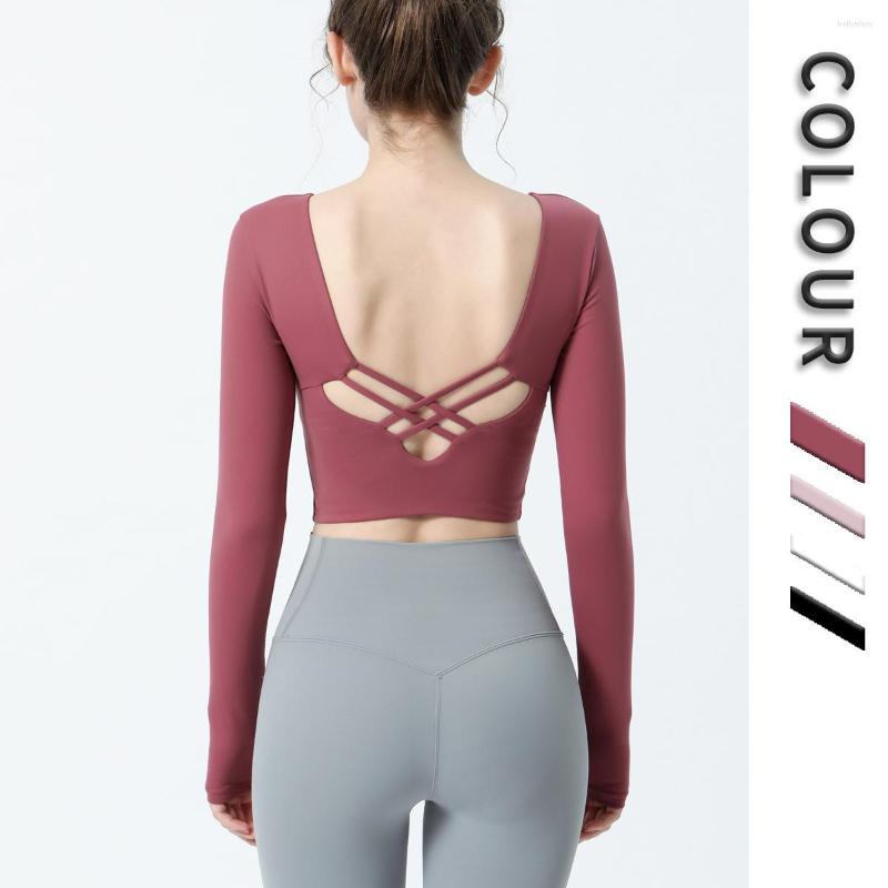 Active Shirts Autumn Winter Long Sleeve Yoga Tops With Chest Pads Beauty Back Expose Navel Fitness Gym Running Dancing Women Sport Shirt
Active Shirts Autumn Winter Long Sleeve Yoga Tops With Chest Pads Beauty Back Expose Navel Fitness Gym Running Dancing Women Sport Shirt