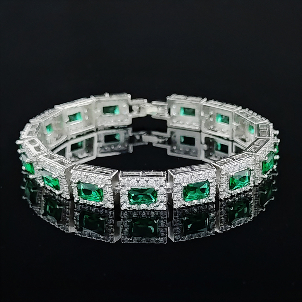 Choucong Brand Wedding Bracelet Luxury Jewelry 925 Sterling Silver Fill Multi Color 5A Cubic Zricon CZ Diamond Gemstones Party Women Charm For Lover G