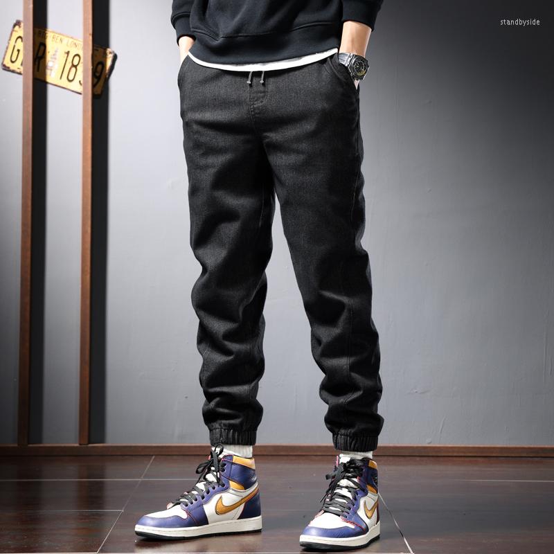 Men's Jeans Autumn Men's Elastic Waist Black Casual Baggy Pencil Pants Streetwear Fashion Drawstring Denim Trousers CP2152
Men's Jeans Autumn Men's Elastic Waist Black Casual Baggy Pencil Pants Streetwear Fashion Drawstring Denim Trousers CP2152