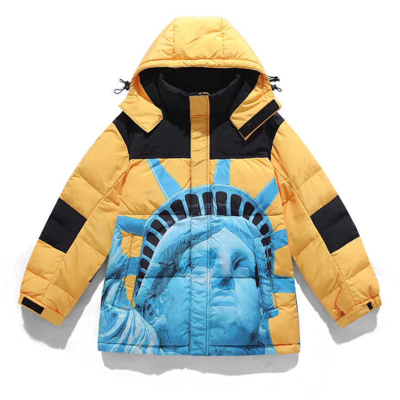 Men Jacket Hooded Winter Mens Parka Coat Long Sleeve Fashion Jacket Zipper Letter Print Coat, 16