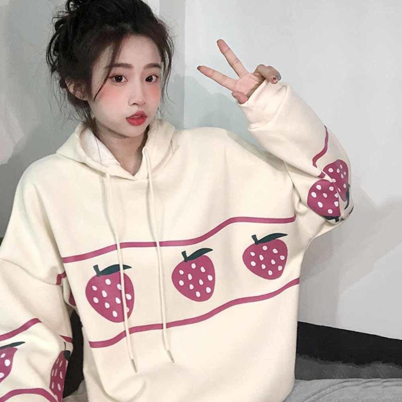Women's Hoodies 2022 Sweet Cute Autumn Ladies Thick Warm Strawberry Hooded Top Women's Korean Loose Fashion Pullover Sweatshirt, Black
Women's Hoodies 2022 Sweet Cute Autumn Ladies Thick Warm Strawberry Hooded Top Women's Korean Loose Fashion Pullover Sweatshirt, Black
