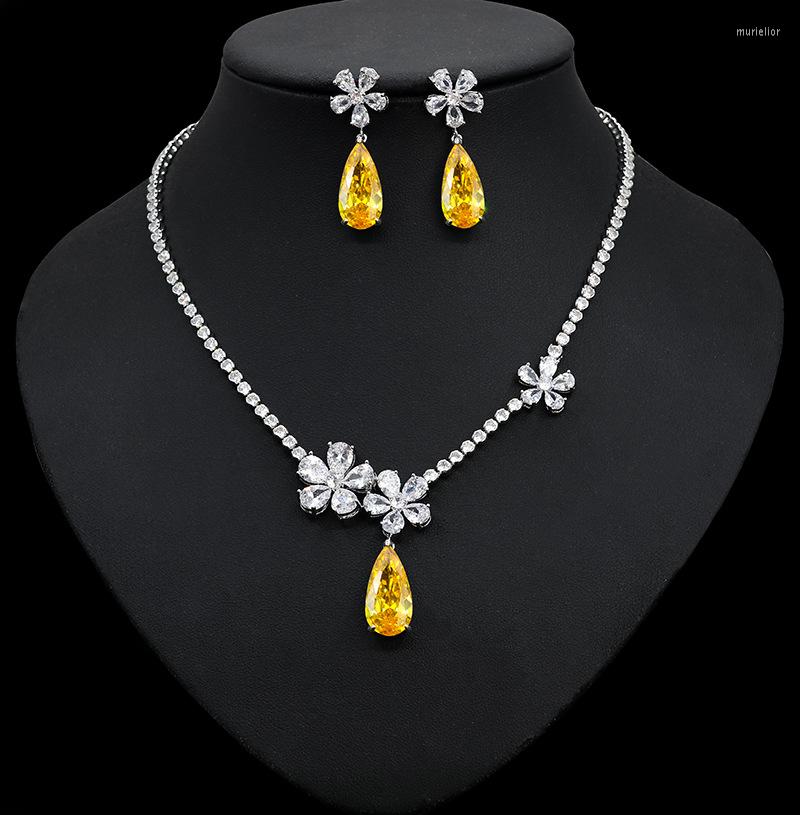 Necklace Earrings Set African Jewelry Fashion Flower Water Drop 2pcs And Earring Sets Cubic Zirconia For Women Bridal Wedding, Picture shown
Necklace Earrings Set African Jewelry Fashion Flower Water Drop 2pcs And Earring Sets Cubic Zirconia For Women Bridal Wedding, Picture shown