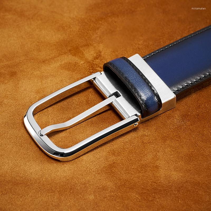 Belts Men's Metal Buckle Belt For Gentlemenn Italian Cowhide Leather Brand Designer Cummerbund High Quality Letter, Blue
Belts Men's Metal Buckle Belt For Gentlemenn Italian Cowhide Leather Brand Designer Cummerbund High Quality Letter, Blue