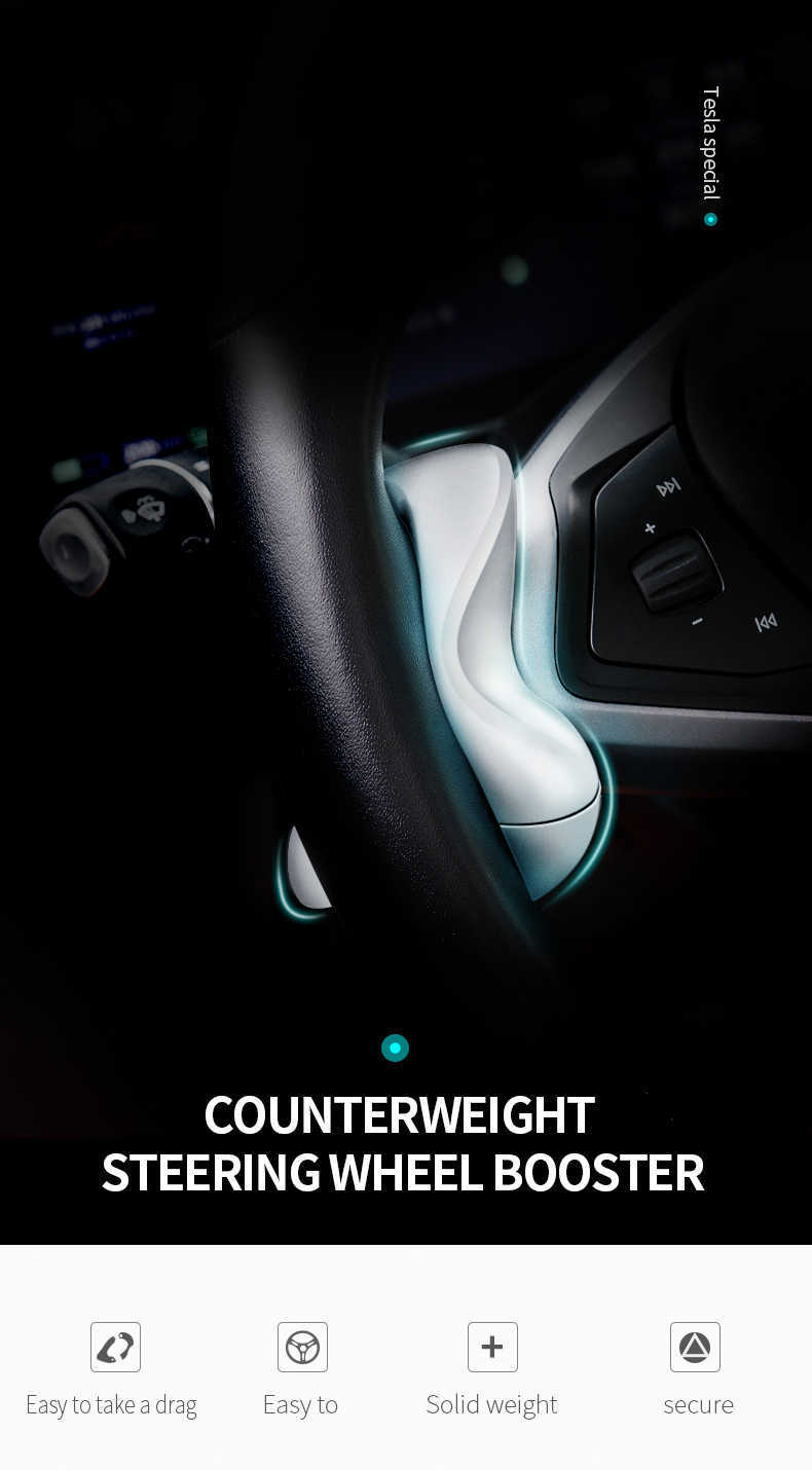 Car Steering Wheel Booster For Tesla Model 3 S X Y Autopilot Counterweight Accessories Ring FSD Automatic Assisted Weight AP