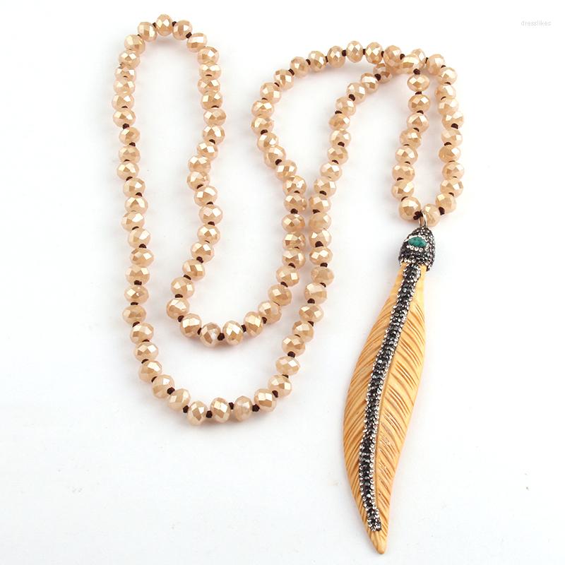 Chains Fashion Bohemian Tribal Jewelry Beige Glass Crystal Handmake Paved Bone Leaves Necklace
Chains Fashion Bohemian Tribal Jewelry Beige Glass Crystal Handmake Paved Bone Leaves Necklace