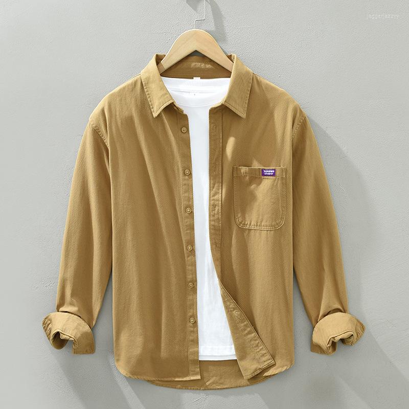 Men's Casual Shirts Men's Simple Pocket Decorative Youth Long Sleeve Lapel TOP, Khaki
Men's Casual Shirts Men's Simple Pocket Decorative Youth Long Sleeve Lapel TOP, Khaki