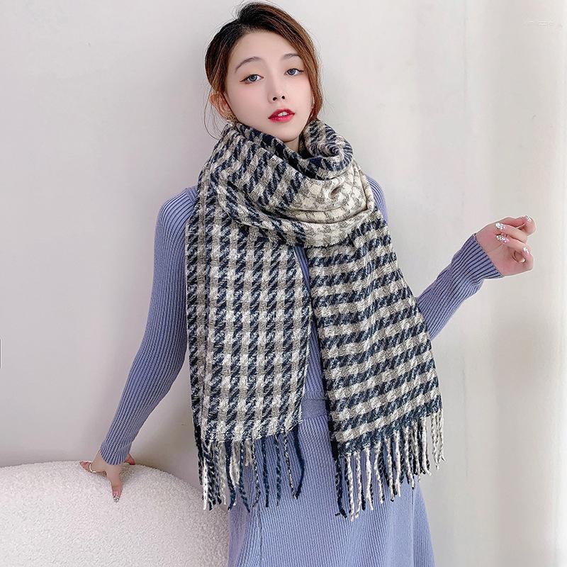Scarves Imitation Cashmere Fashion Women Houndstooth Print Winter Scarf Warm Elegant Tassel Knitted Street Female Thick Long Wrap Shawl
Scarves Imitation Cashmere Fashion Women Houndstooth Print Winter Scarf Warm Elegant Tassel Knitted Street Female Thick Long Wrap Shawl