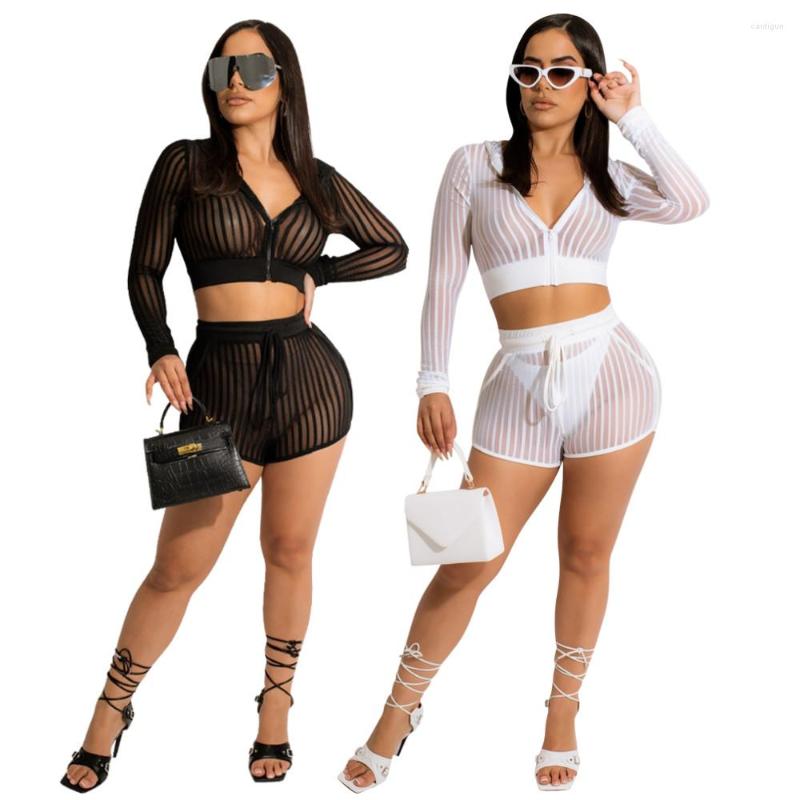Women' Tracksuits Stripes Mesh Women Two Pieces Set Sexy See Through Nightclub Outfit Long Sleeves Zipper Hooded Coat Shorts Club Suit, Black
Women' Tracksuits Stripes Mesh Women Two Pieces Set Sexy See Through Nightclub Outfit Long Sleeves Zipper Hooded Coat Shorts Club Suit, Black