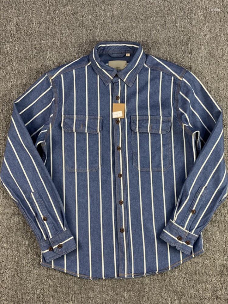 Men's Casual Shirts Vintage Men Loose Fit Striped Cargo Shirt Spring Autumn Long Sleeve Tops Streetwear Retro Work Denim Man, Beige
Men's Casual Shirts Vintage Men Loose Fit Striped Cargo Shirt Spring Autumn Long Sleeve Tops Streetwear Retro Work Denim Man, Beige
