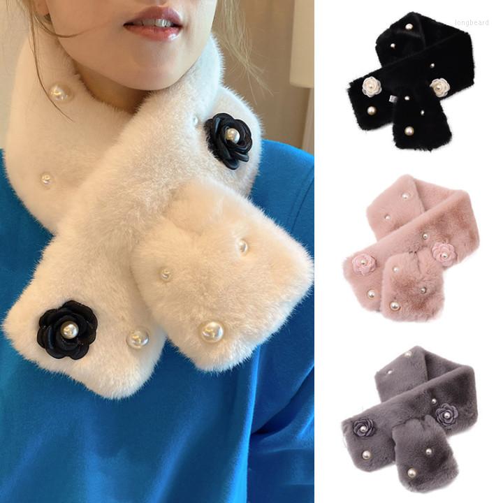 Scarves Winter Scarf Luxury Faux Fur Warm Plush Cross Collar Thick Neck Shawl Wrap With Flower Pearl Women Girl Muffler
Scarves Winter Scarf Luxury Faux Fur Warm Plush Cross Collar Thick Neck Shawl Wrap With Flower Pearl Women Girl Muffler