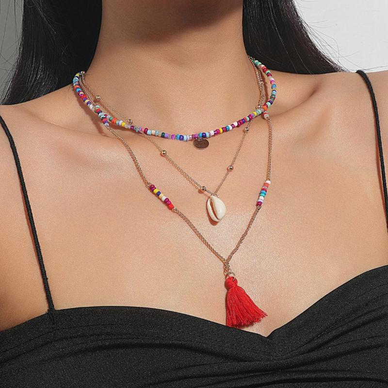 Choker Bohemian Red Tassel Pendant Necklace Vintage Multi-layer Colorful Bead Shell For Women Elegant Party Jewelry
Choker Bohemian Red Tassel Pendant Necklace Vintage Multi-layer Colorful Bead Shell For Women Elegant Party Jewelry