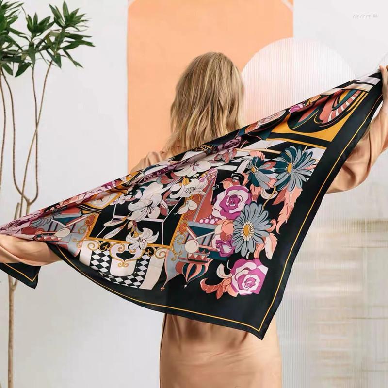 Scarves Fashion Flower Castle Pattern Woman Temperament Decoration Beach Travel Sun Protection Shawl 130cm Large Square Scarf Party
Scarves Fashion Flower Castle Pattern Woman Temperament Decoration Beach Travel Sun Protection Shawl 130cm Large Square Scarf Party