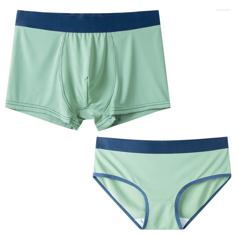 Underpants 2 Pieces Couple Panties Set Sexy Ice Silk Fabrics Underwear Men's Boxers Women's Briefs Short, Gray
Underpants 2 Pieces Couple Panties Set Sexy Ice Silk Fabrics Underwear Men's Boxers Women's Briefs Short, Gray