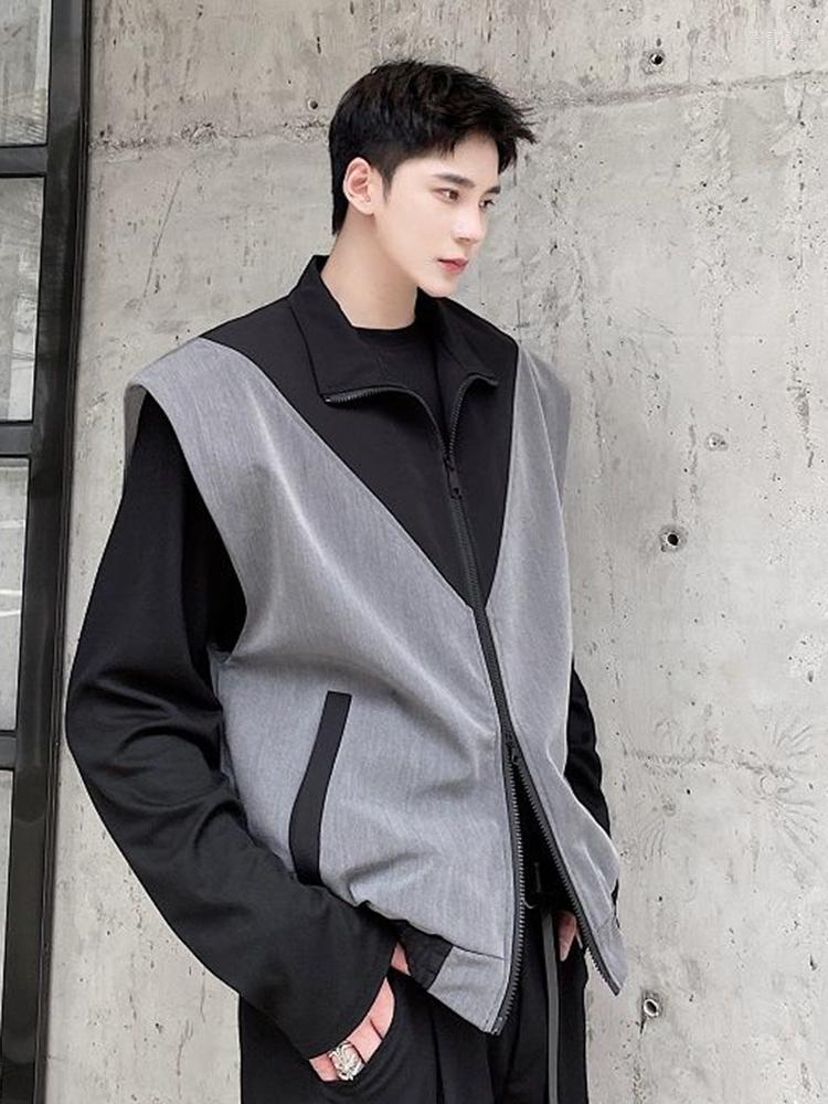 Men's Vests Korean Autumn Style Color Stand Collar Fashion Vest Personalized Versatile Men's Waistcoat Contrast 2A5781, Gray
Men's Vests Korean Autumn Style Color Stand Collar Fashion Vest Personalized Versatile Men's Waistcoat Contrast 2A5781, Gray