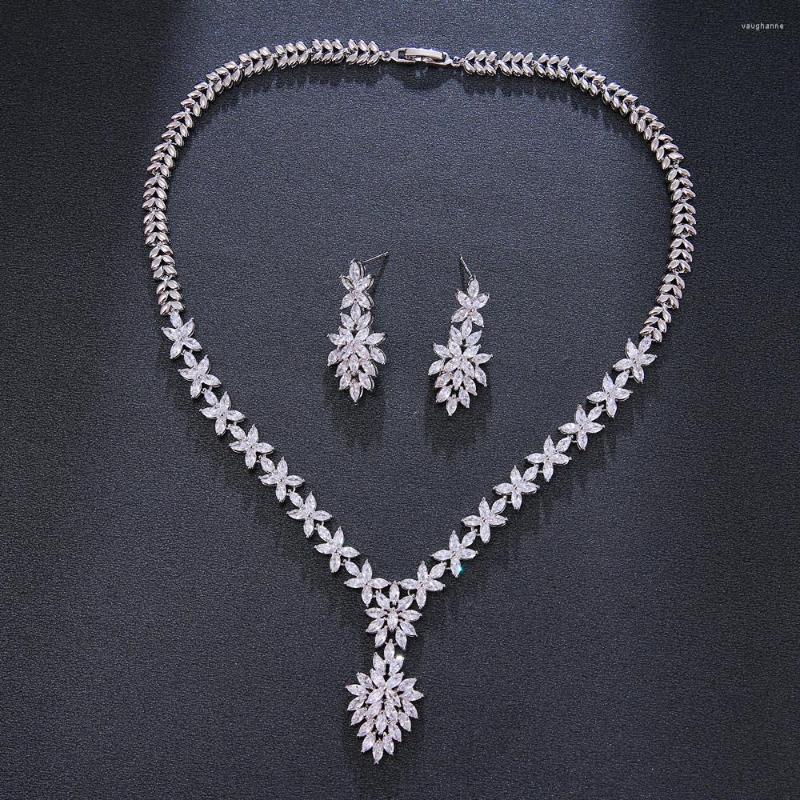 Necklace Earrings Set Luxury White Color Cubic Zirconia High Quality CZ Bridal For Women Wedding Gift, Picture shown
Necklace Earrings Set Luxury White Color Cubic Zirconia High Quality CZ Bridal For Women Wedding Gift, Picture shown