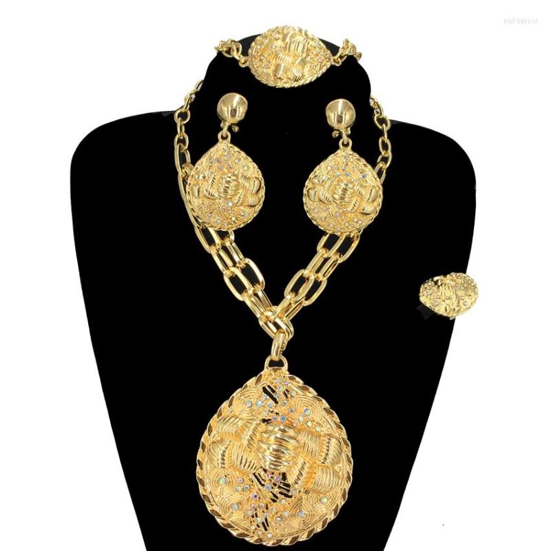Necklace Earrings Set 2022 Selling Brazilian Dubai Italian Gold Plated Jewelry Women's Wedding Party Banquet Big Pendant FHK13725, Picture shown
Necklace Earrings Set 2022 Selling Brazilian Dubai Italian Gold Plated Jewelry Women's Wedding Party Banquet Big Pendant FHK13725, Picture shown