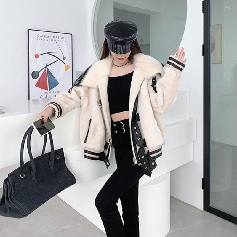 Women' Fur Lamb Wool Women' Winter Jacket Senior Retro Small Fragrant Wind Faux Coat Casual Color Matching Zipper Motorcycle, White
Women' Fur Lamb Wool Women' Winter Jacket Senior Retro Small Fragrant Wind Faux Coat Casual Color Matching Zipper Motorcycle, White