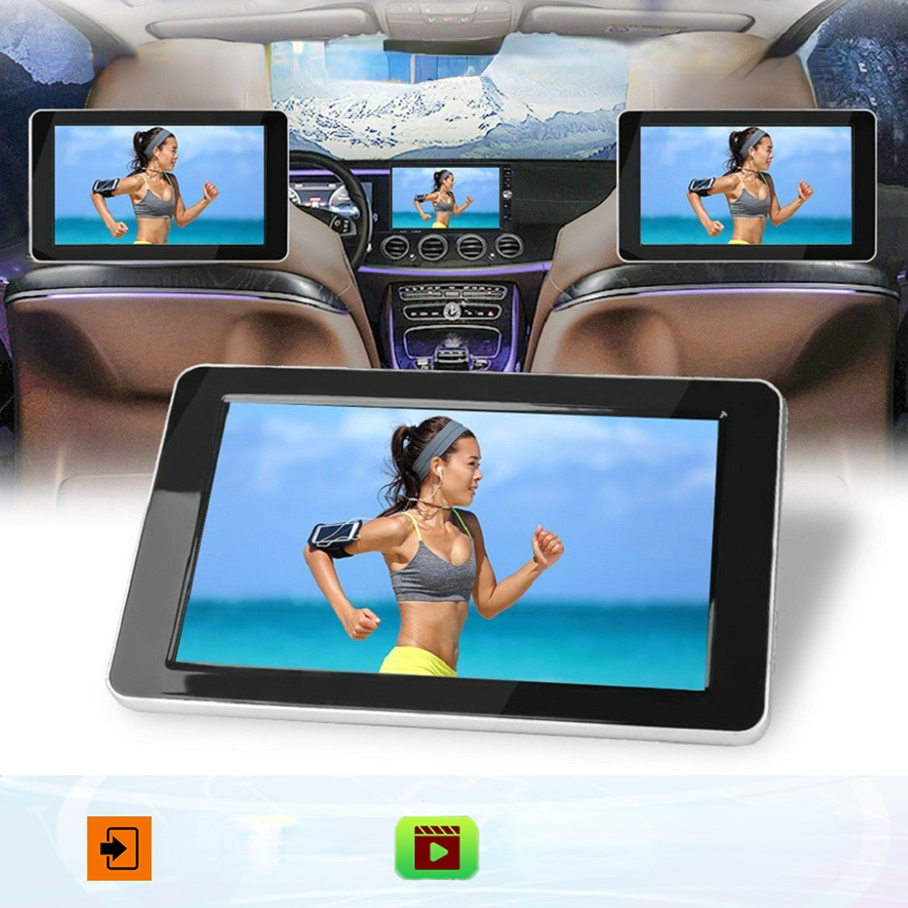 10.1 Inch Car Video TFT Color LCD Headrest Monitors 1024x600 HD Input Radio AV Monitor for Car Multimedia Audio MP5 Player