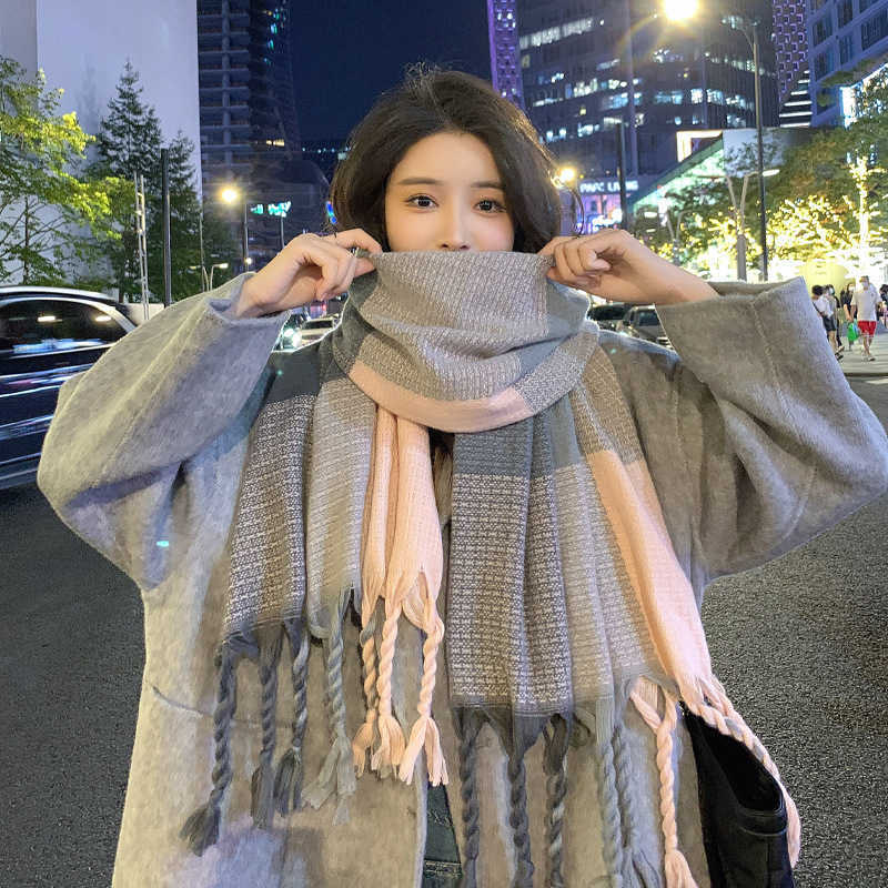 Scarves Autumn and winter style thick braid cashmere tassel scarf for women fried dough twist color block check warm shawl
Scarves Autumn and winter style thick braid cashmere tassel scarf for women fried dough twist color block check warm shawl