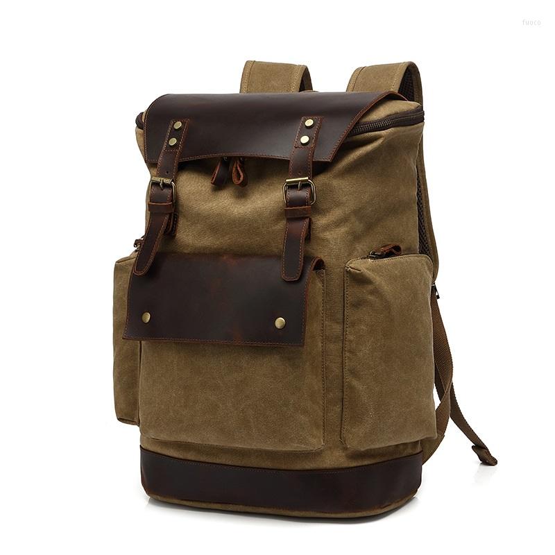 Backpack Waterproof Outdoor Travel Canvas Leather School Backpacks For Men Casual Solid Large Laptop Bag Student Daily Daypack, Black
Backpack Waterproof Outdoor Travel Canvas Leather School Backpacks For Men Casual Solid Large Laptop Bag Student Daily Daypack, Black