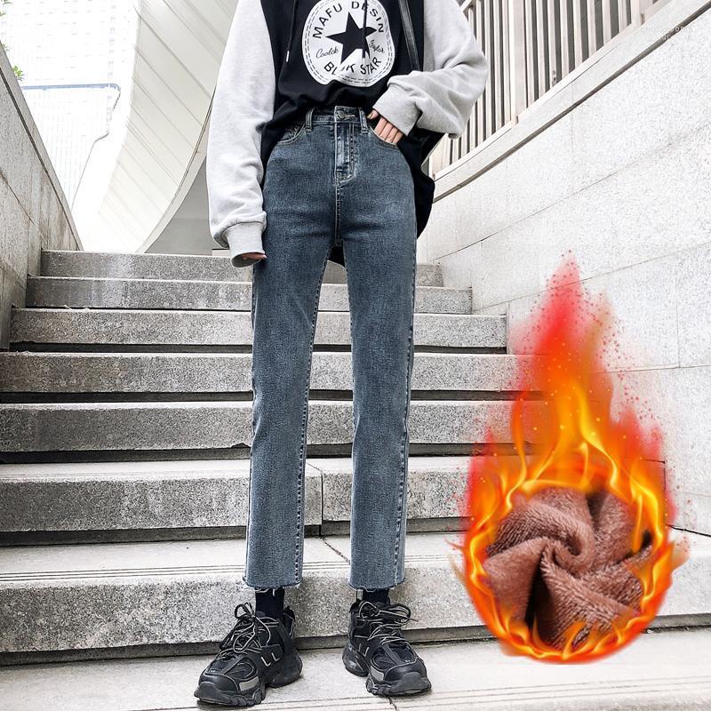 Women's Jeans Women Autumn Winter Plush Thicken Straight Female Korean Styles Slim High Waist Ankle-length Denim Trousers Skinny Pants, Black
Women's Jeans Women Autumn Winter Plush Thicken Straight Female Korean Styles Slim High Waist Ankle-length Denim Trousers Skinny Pants, Black