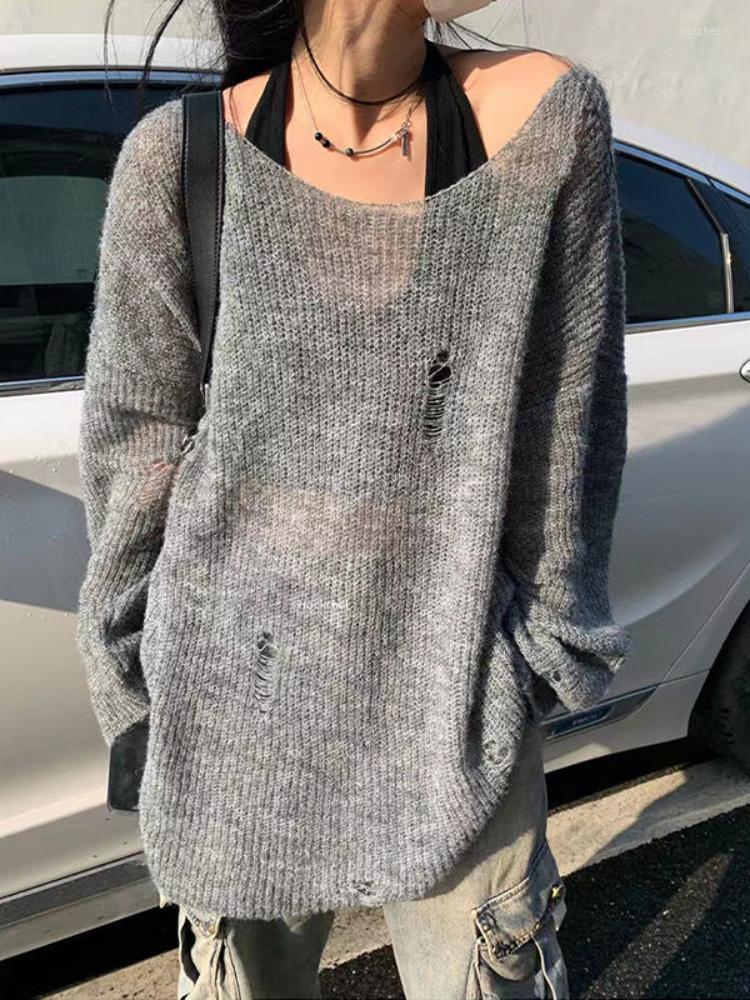 Women' Sweaters Streetwear Harajuku Broken Hole Sweater Gothic O-neck Loose Long Sleeve Jumper Y2k Top Fashion All-match Casual Grunge, Gray
Women' Sweaters Streetwear Harajuku Broken Hole Sweater Gothic O-neck Loose Long Sleeve Jumper Y2k Top Fashion All-match Casual Grunge, Gray