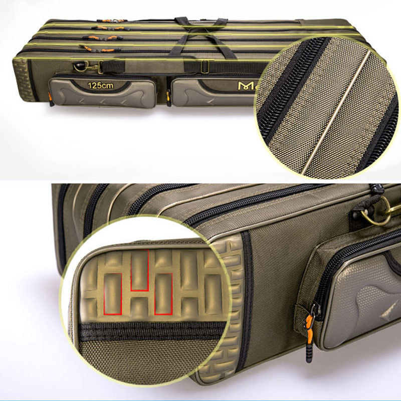 Fishing Accessories 234 Layer 8090100120125CM Bag Multifunctional Shell Rod Reel Lure Bags Large Capacity Case For Rods Gear 221107