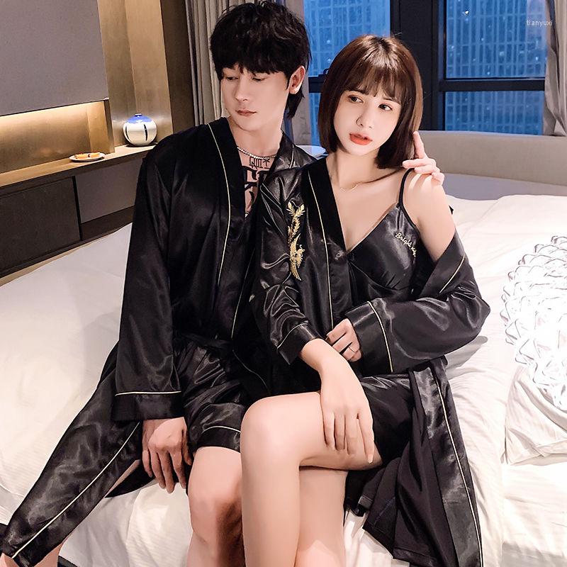 Women's Sleepwear Women Robe Set Suspender Nightgown Two-piece Kimono Pyjamas Imitate Real Silk Embroidery Bathrobe Dressing Gown Satin Home, Men 4
Women's Sleepwear Women Robe Set Suspender Nightgown Two-piece Kimono Pyjamas Imitate Real Silk Embroidery Bathrobe Dressing Gown Satin Home, Men 4