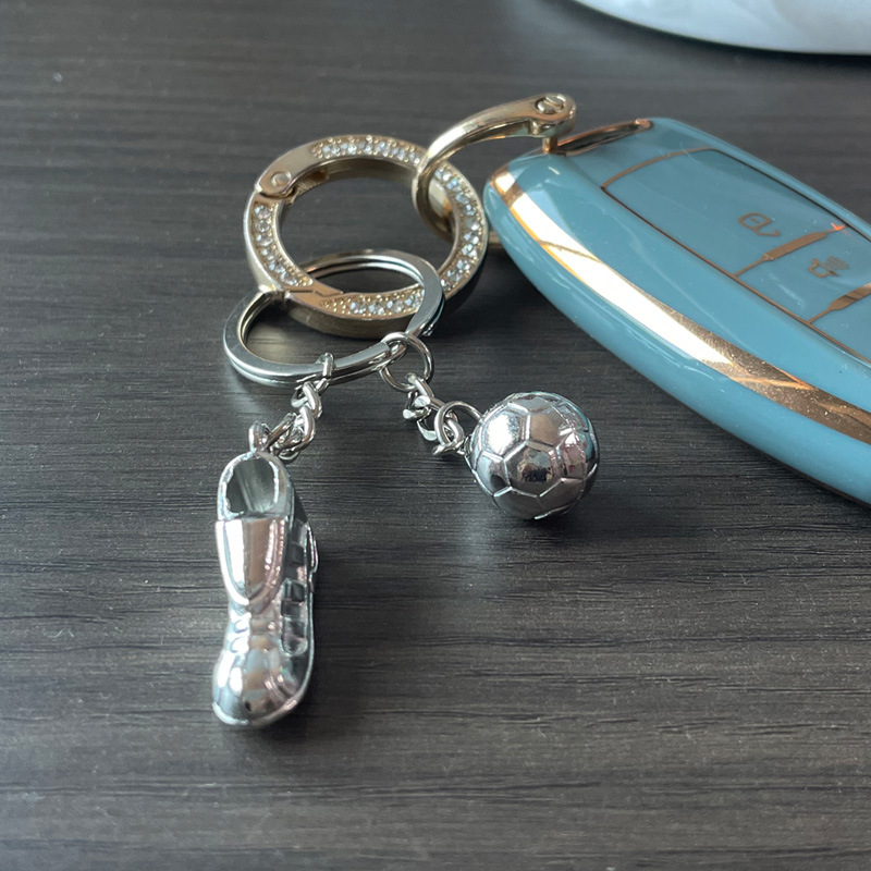 Soccer Ball Keychains Fans Souvenir CarKeychain Football Shoes Pandant
