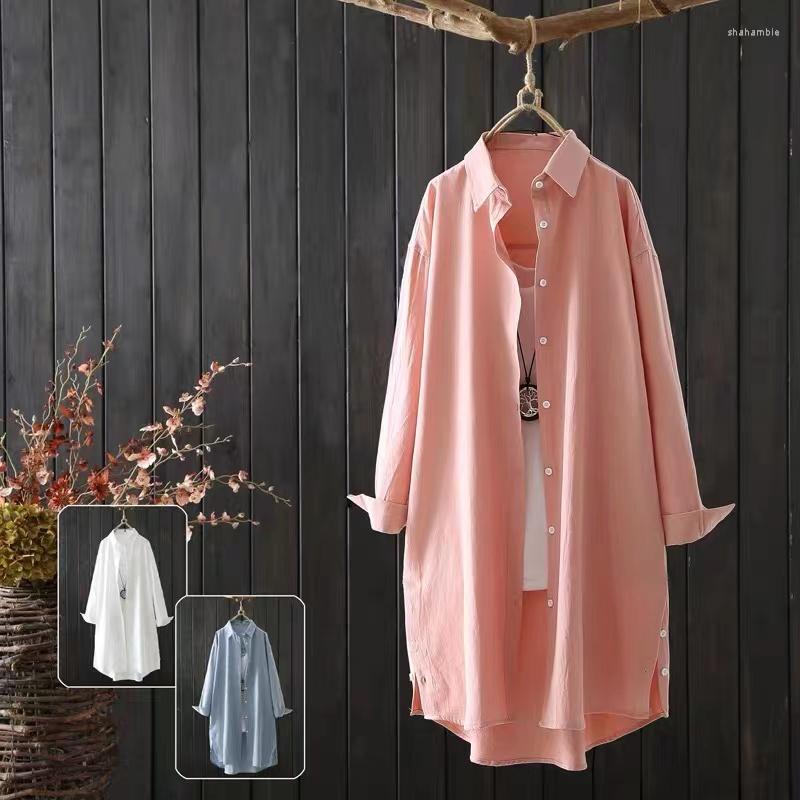 Women's Blouses Mid-length Solid Color Women's Shirt 2022 Spring Casual Cotton Jacket Loose Versatile Dress, Pink
Women's Blouses Mid-length Solid Color Women's Shirt 2022 Spring Casual Cotton Jacket Loose Versatile Dress, Pink