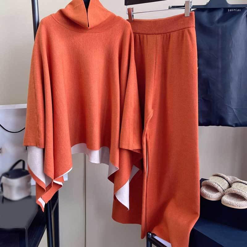 Women' Two Piece Pants Autumn Winter Wool Lazy 2Pieces Set Fashion Runway High Collar Knitted Cape Top Casual Elastic Waist Straight Leg, Chocolate set
Women' Two Piece Pants Autumn Winter Wool Lazy 2Pieces Set Fashion Runway High Collar Knitted Cape Top Casual Elastic Waist Straight Leg, Chocolate set