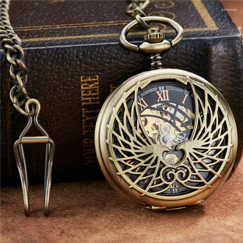 Pocket Watches Vintage Angel Double Wings Roman Dial Mehanical Watch FOB Chain Hollow Skeleton Hand Wind Mechanical Mens Womens, Black
Pocket Watches Vintage Angel Double Wings Roman Dial Mehanical Watch FOB Chain Hollow Skeleton Hand Wind Mechanical Mens Womens, Black