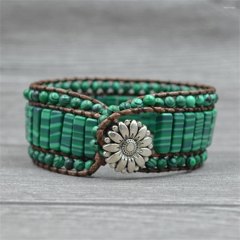 Charm Bracelets Tubular Emperor Stone Beaded Leather Encapsulation Surrounded Bracelet Bohemian 3 Layer Natural
Charm Bracelets Tubular Emperor Stone Beaded Leather Encapsulation Surrounded Bracelet Bohemian 3 Layer Natural
