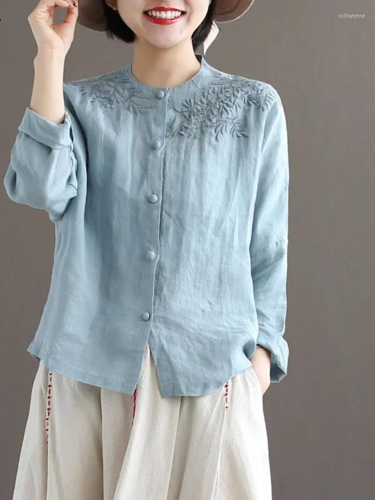 Women's Blouses White Red Spring Fall Women Tops Buttoned Cotton Linen Blouse Retro O-neck Embroidery Shirt Korean Casual Office Long-sleeve, Blue
Women's Blouses White Red Spring Fall Women Tops Buttoned Cotton Linen Blouse Retro O-neck Embroidery Shirt Korean Casual Office Long-sleeve, Blue