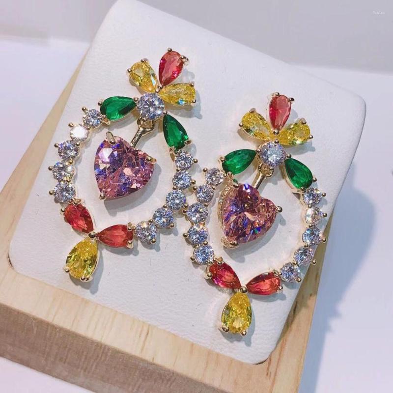 Dangle Earrings HIBRIDE Trendy Heart Shape Multi-color Cubic Zirconia Drop For Women Fashion Jewelry Boucles D Oreille Femme E-588
Dangle Earrings HIBRIDE Trendy Heart Shape Multi-color Cubic Zirconia Drop For Women Fashion Jewelry Boucles D Oreille Femme E-588